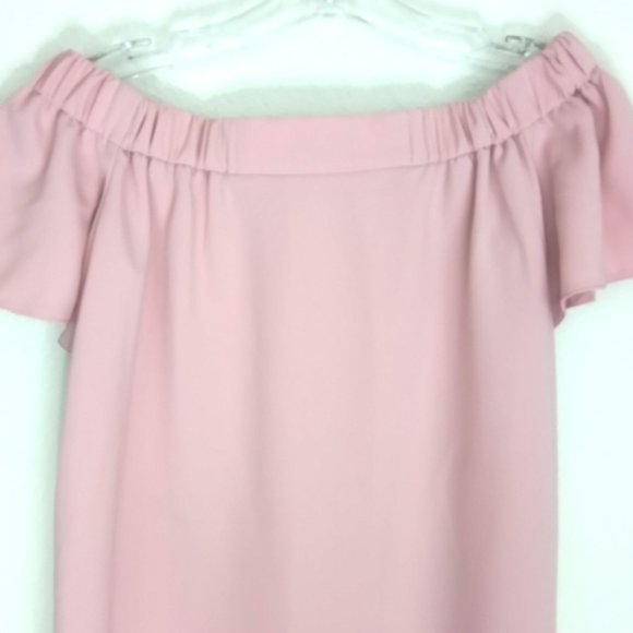 Topshop Dusty Pink Off Shoulder Flutter Summer Dress 2 - Picture 9 of 15